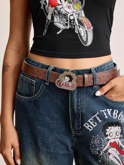 Betty Boop | ROMWE 1pc Women's Fashion Figure Graphic Sexy Versatile Belt