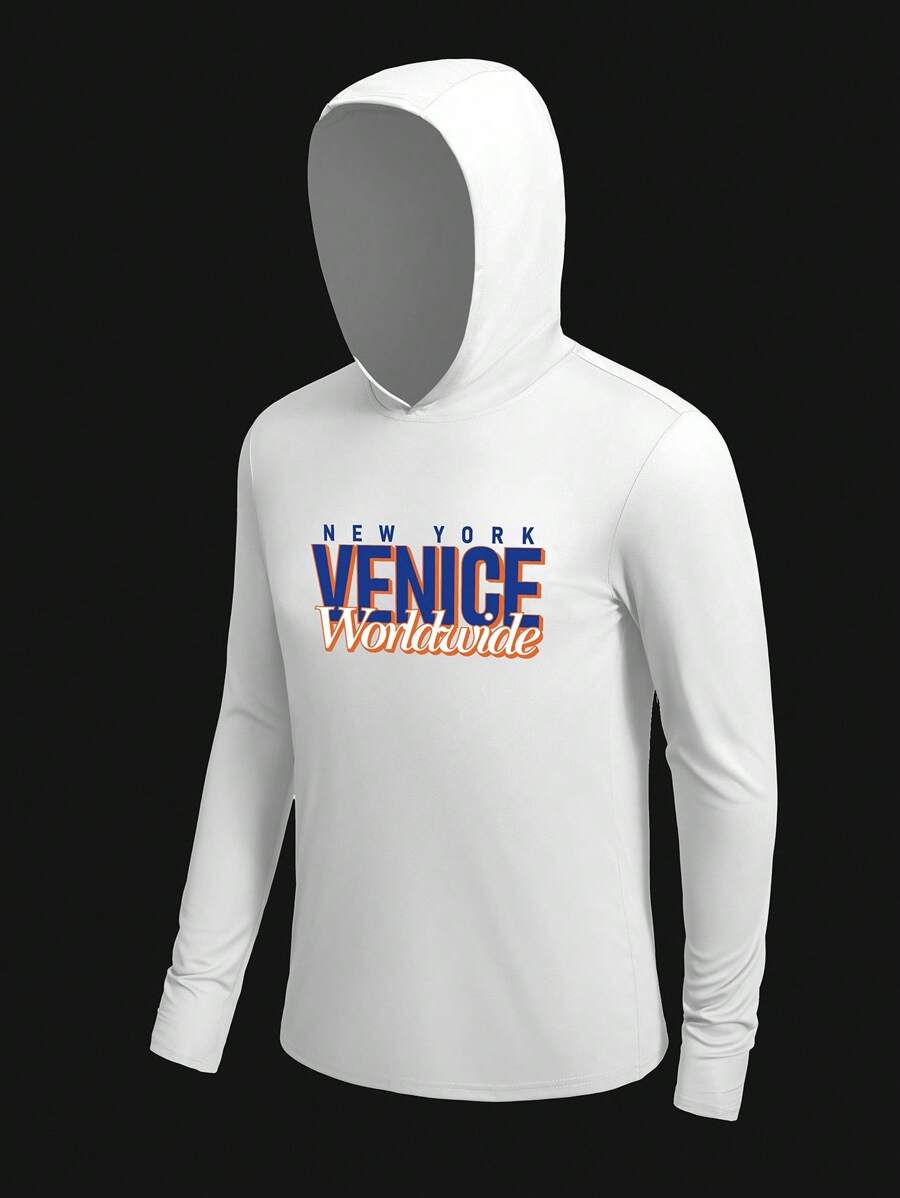 Surfspeed Men's Casual Outdoor Long Sleeve Hooded Rash Guard Swimwear - White - View 1