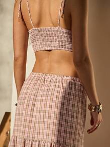 Aralina 女士休闲套装短款上衣搭配长裙，完美适合夏季和秋季外出装、乡村音乐会装和复古斯德哥尔摩风格 - 彩色 - 查看 2