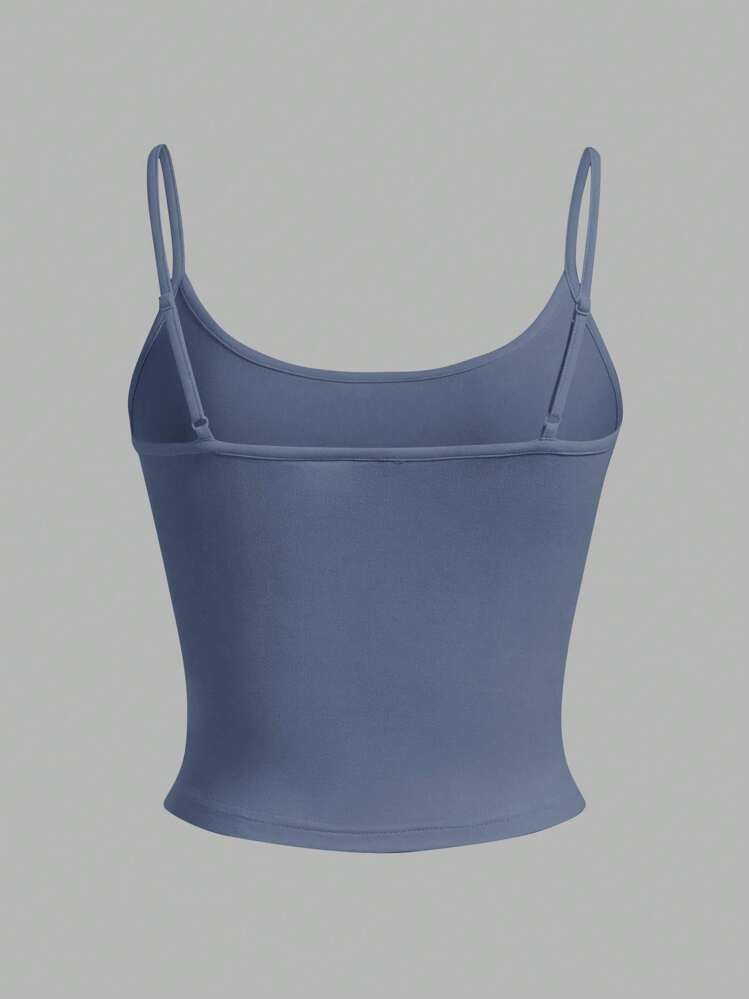SHEIN EZwear 4 件套女士雾霾蓝、浅蓝、浅粉、玫粉紧身短款休闲吊带背心上衣，适合夏季 - 彩色 - 查看 10