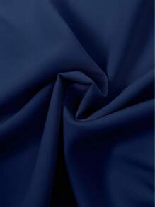 SHEIN LUNE CURVE Plus Size Women Holiday Loose Solid Color Tie Wrap Shirt And Pants 2 Pieces Set - Blue - View 3