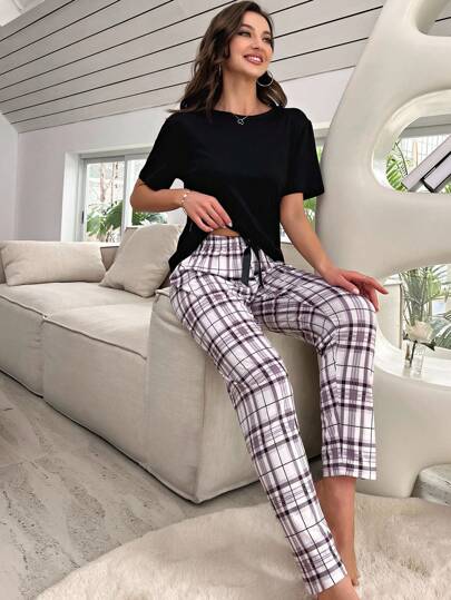 Plaid Print PJ Set Pajama view 7