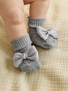 Cozy Pixies 2 pary dziewczęcych, ślicznych, krótkich skarpetek termicznych z kokardką, odpowiednich do codziennego noszenia - Wielokolorowe - Zobacz 2