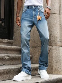 Manfinity Hypemode Men's Skinny Jeans - Soft, Comfortable, Casual, All-Season, Slim Fit Stretch Jeans - Light Wash - View 5