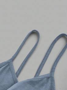 SHEIN EZwear 3件裝黑色藍色白色女款修身短版休閒背心，適合夏季 - 彩色 - 查看 8