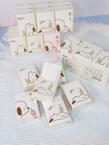 SHEIN 1包/9包白色餐巾纸手帕纸迷你小包纸巾便携可爱洗脸巾手帕纸学生小口袋纸巾 - 棕色 - 查看 11