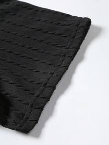 Manfinity Homme Men's Summer Solid Color Round Neck Short Sleeve Casual T-Shirt - Black - View 5