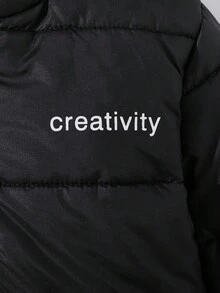 Autumn/Winter New Simple & Stylish Young Boy Thick Letter Print Stand Collar Casual Zip-Up Jacket Fall