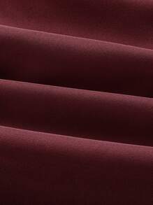 SHEIN MOD 勃艮第女式系带喇叭袖衬衫，镂空服装，女式，魔鬼服装，复古，海盗上衣，嬉皮士服装，外出上衣 - 酒紅色 - 查看 4