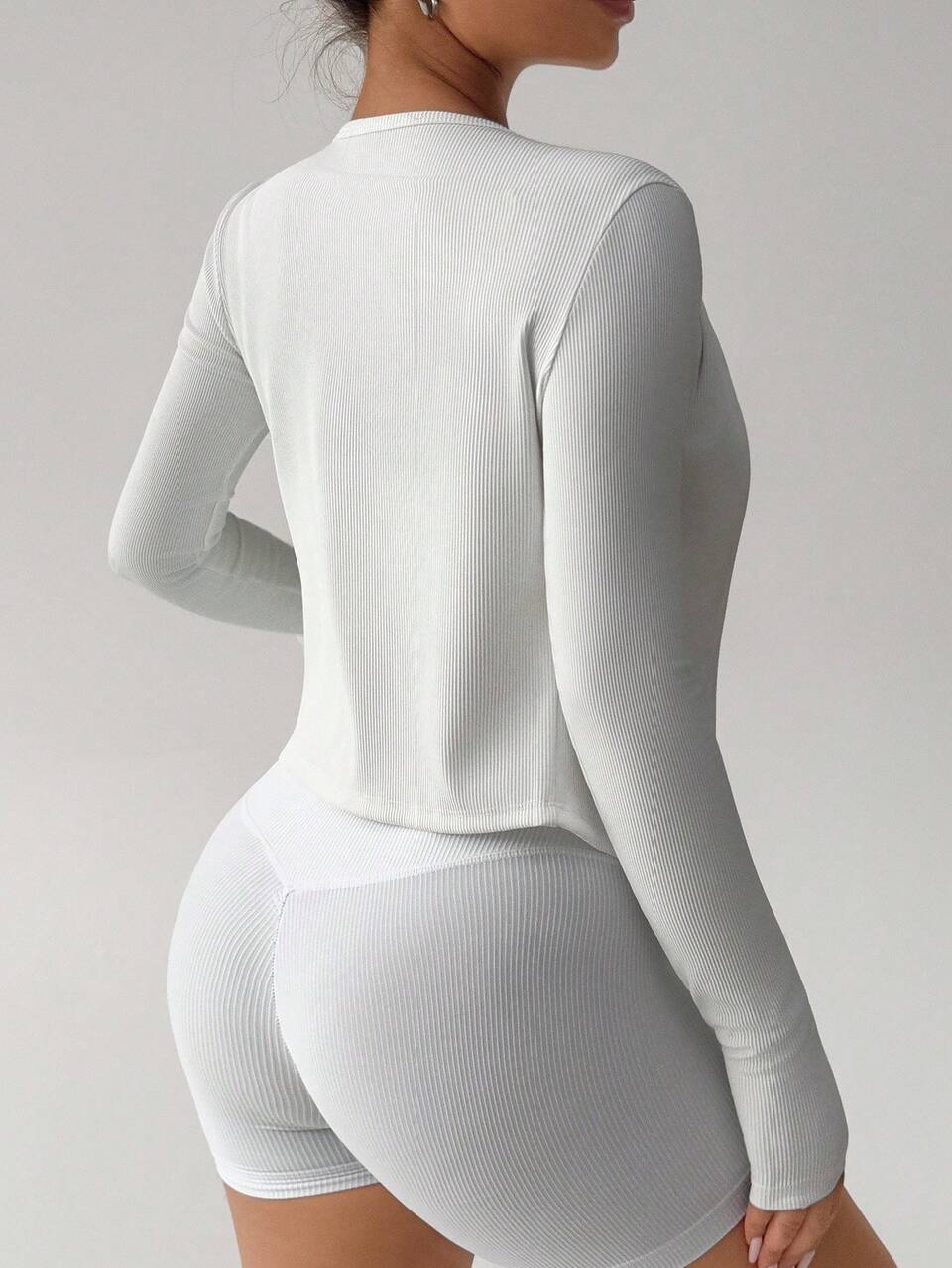 Women's Slim Fit Solid Color Long Sleeve Sports T-Shirt, Summer