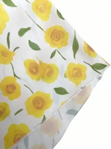 Franclia Bộ 2 món áo chui đầu cổ chữ V dài tay lãng mạn thanh lịch dành cho nữ, trang phục toàn màu trắng mùa xuân/thu dành cho sinh viên - Màu vàng - Xem 6