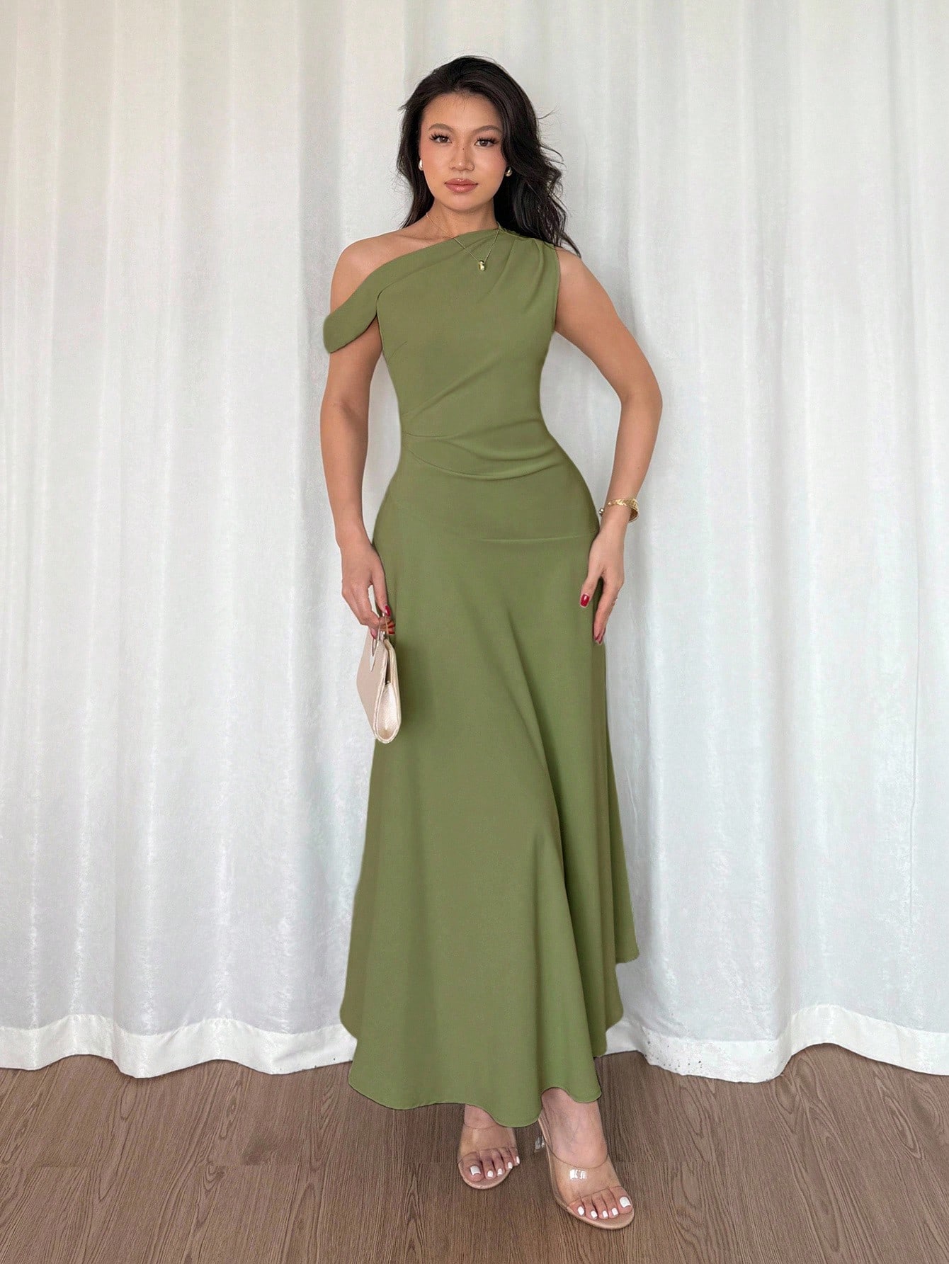 Elenzga فستان طويل أنيق وفاخر للنساء، ذو فتحة رقبة...