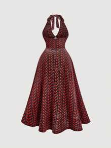 SHEIN MOD 大码女式露背褶饰蝴蝶结摆裙、派对女士服装、化妆舞会礼服、生日女士服装、性感红色连衣裙、蝴蝶结连衣裙、女式长裙、女士舞会礼服、女士正式复古礼服、女士派对礼服、女士鸡尾酒会礼服、女士派对礼服、女士正式挤奶女工礼服、紧身胸衣裙、闪亮面料、安哥拉红、女士夏/秋装、生日礼服、优雅派对礼服、2000 年代风格、万圣节 - 彩色 - 查看 2