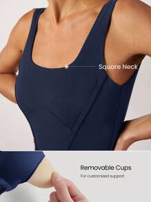 GLOWMODE 24" FeatherFit™ Tummy Control Open Back Gym Yoga Sports Jumpsuit Bodysuit Elegant For Woman