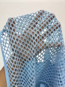 Dewbera Áo nỉ ngắn tay có mũ trùm đầu chạy bộ lưới vá dành cho nữ - Màu xanh nhạt - Xem 6