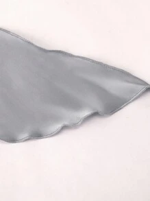 Modelyn Blusa de satén de unicolor con pliegues y lazo en la cintura - Azul - Ver 6