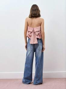 Maija 女士简约纯色休闲衬衫上衣，日常穿着，节日