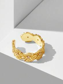 MOTF PREMIUM 18K镀金花形开口戒指