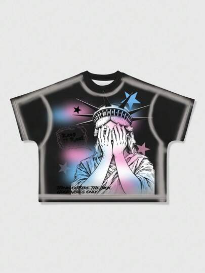 Street Life Men's Casual Printed Round Neck Short Sleeve T-Shirt