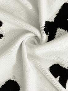 SHEIN Pregnant Women's Contrast Color Bow Jacquard Raglan Sleeve Casual Cardigan