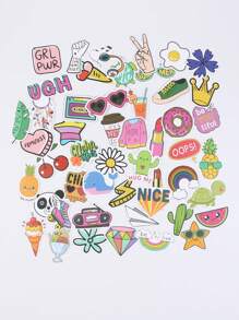 50 张混合图案贴纸 计划贴纸 贴纸套装 日记贴纸 可爱贴纸 字母贴纸 可爱贴纸 - 彩色 - 查看 7