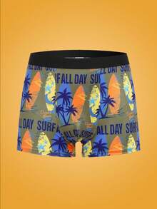 Notgurli Men's Tropical Print Casual Swim Trunks - Multicolor - View 9