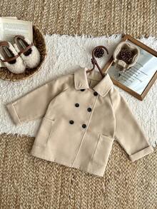 SHEIN Baby Girl Casual Overcoat For Autumn/Winter