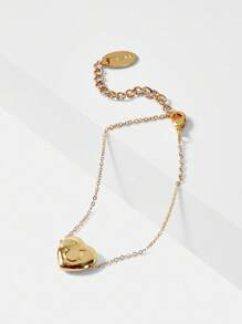 S.W.Smiley x MOTF PREMIUM 18K镀金眨眼心形笑脸手链 - 金黃色 - 查看 5