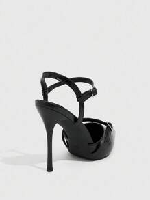 CUCCOO SZL 女士尖头可调节扣式时尚高跟穆勒鞋