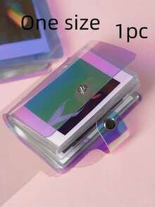 SHEIN 1/2/3/4 piezas Álbum de fotos de color aleatorio de 3 pulgadas Mini álbum de fotos láser Álbum de fotos Cuaderno Libro de almacenamiento de tarjetas pequeñas