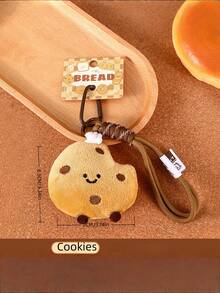 Lindo set de encantos de peluche en forma de pan y llavero de rosquilla con correa - Regalo de juguete de peluche de comida kawaii para decorar bolsos, mochilas y carteras