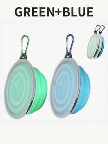 2pcs Portable Collapsible Dog Bowls With Lids - Travel-Friendly Food And Water Bowls With Lids