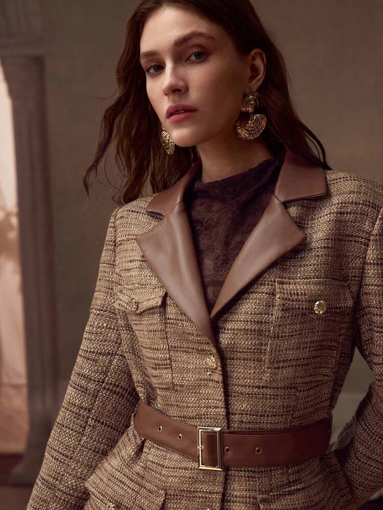 BELTED BUTTON UP JACKET