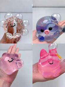 Zazumi 1pc Homemade Bubble Squeeze Toy Super Sticky Slow Rebound Stress Ball Fidget Sensory Toys For Adults Party Favors Birthday Gift Box Stuffing Summer Cool Play Stress Relief - Multicolor - View 1