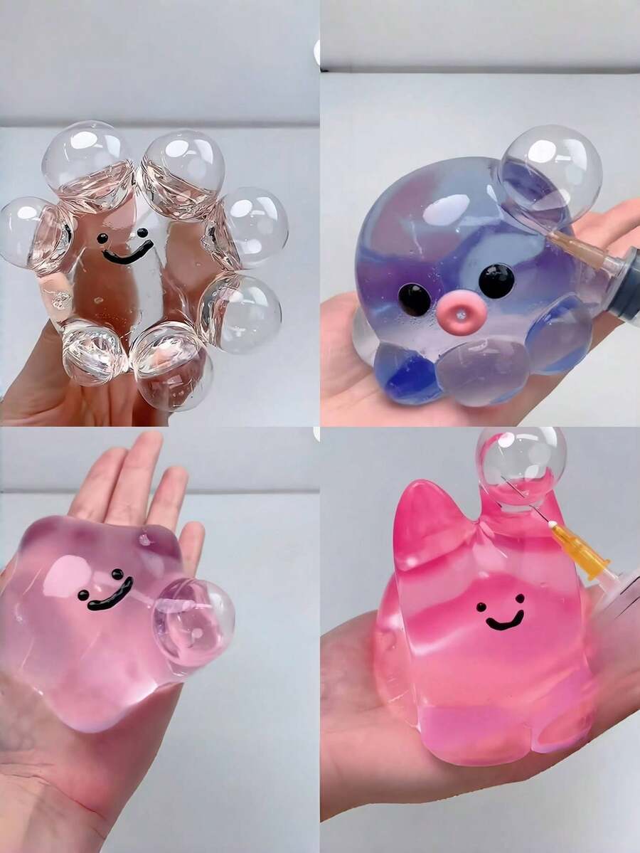 Zazumi 1pc Homemade Bubble Squeeze Toy Super Sticky Slow Rebound Stress Ball Fidget Sensory Toys For Adults Party Favors Birthday Gift Box Stuffing Summer Cool Play Stress Relief - Multicolor - View 1