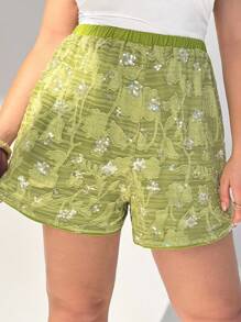 Auralis 女士派对礼服，亮片连衣裙，女士短裤，优雅女士服装，可爱短裤 - 綠色 - 查看 5