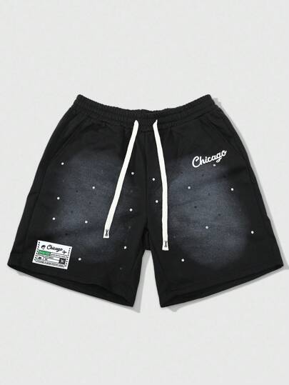 Street Life Unisex Shorts mit Strass-Verzierung, Frühling/Sommer