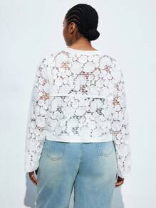 Maija Áo len cardigan tay dài dáng rộng dáng rộng màu trắng đơn giản thanh lịch cổ tròn cài nút phía trước cỡ lớn cho nữ, chất liệu ren 3D, phong cách gợi cảm, thường ngày, phong cách Hawaii, kỳ nghỉ bãi biển, mùa thu, trở lại trường, trang trọng, cổ điển, phụ nữ giàu có, giáo viên, lãng mạn, thời trang, đa năng; thoải mái, phong cách, thanh lịch, thường ngày, trang phục đơn giản hàng ngày, thiết yếu, màu trơn, ngày lễ, lịch sự, phụ nữ độc thân, thời trang thanh lịch, áo đi chơi cho phụ nữ, áo đi chơi cho giáo viên tốt nghiệp, áo đi chơi cho phụ nữ ... - trắng - Xem 3