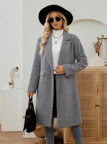 EMERY ROSE Women's Casual Versatile Jacket, Autumn/Winter Grey Coat Women Fall Coat Fall Clothes For Women Coats For Women Winter Clothes For Women Winter Coat Winter Jacket Women Back To School Clothes