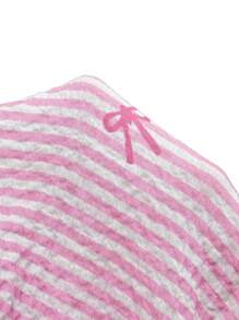 Solflare Plus Size Women Strapless Bowknot Striped Ruched Dress, Pink,Summer Outfits For Women - Pink - View 6