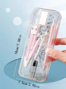 9 Pieces/Set Of School Supplies Including A Compass, Ruler, And Mathematical Drawing Tools, Suitable For Students.
