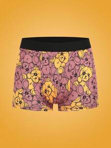 NotGurli 4pcs/Set Cartoon Bear Print Casual Boxers For Men
