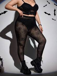 SHEIN CURVE+ 加大码不对称下摆口袋连衣裙哥特/哥特式女装/万圣节加大码/万圣节服装