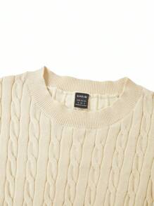 Ellevyn Elegant Ruffled Lace Sleeve Crew Neck Sweater, Comfortable For Everyday Wear,Women's Winter Sweater,Winter Clothes For Women - Apricot - View 3