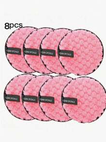 Pineapple Slouchy Clean Water Makeup Remover Puff Round Washable Double-Sided Clean Wet Puff Makeup Remover Pad Face Clean,Facial Brush,Bag,Organizer,Storage