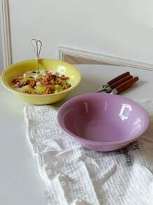 Zazumi Ins-Style Solid Color Round American Salad, Dessert And Breakfast Bowl, Ceramic Tableware - Multicolor - View 5