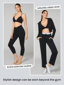 GLOWMODE FeatherFit™ V-Shaped Sports Bra Light Support - Black - View 5