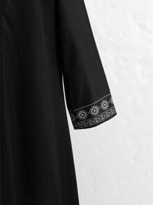 Tween Girls Casual Inspired Long Cardigan Dress - Black - View 6