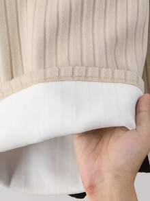 2pcs/Set Tween Girls Casual Versatile Commuting Sports Comfortable Thermal Lined Turtleneck Black & Beige Base Layer Long Sleeve Top Fall Winter