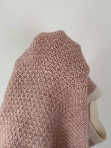 SHEIN Raffinéa 撞色修身圆领无袖毛衣裙 - 粉色 - 查看 8